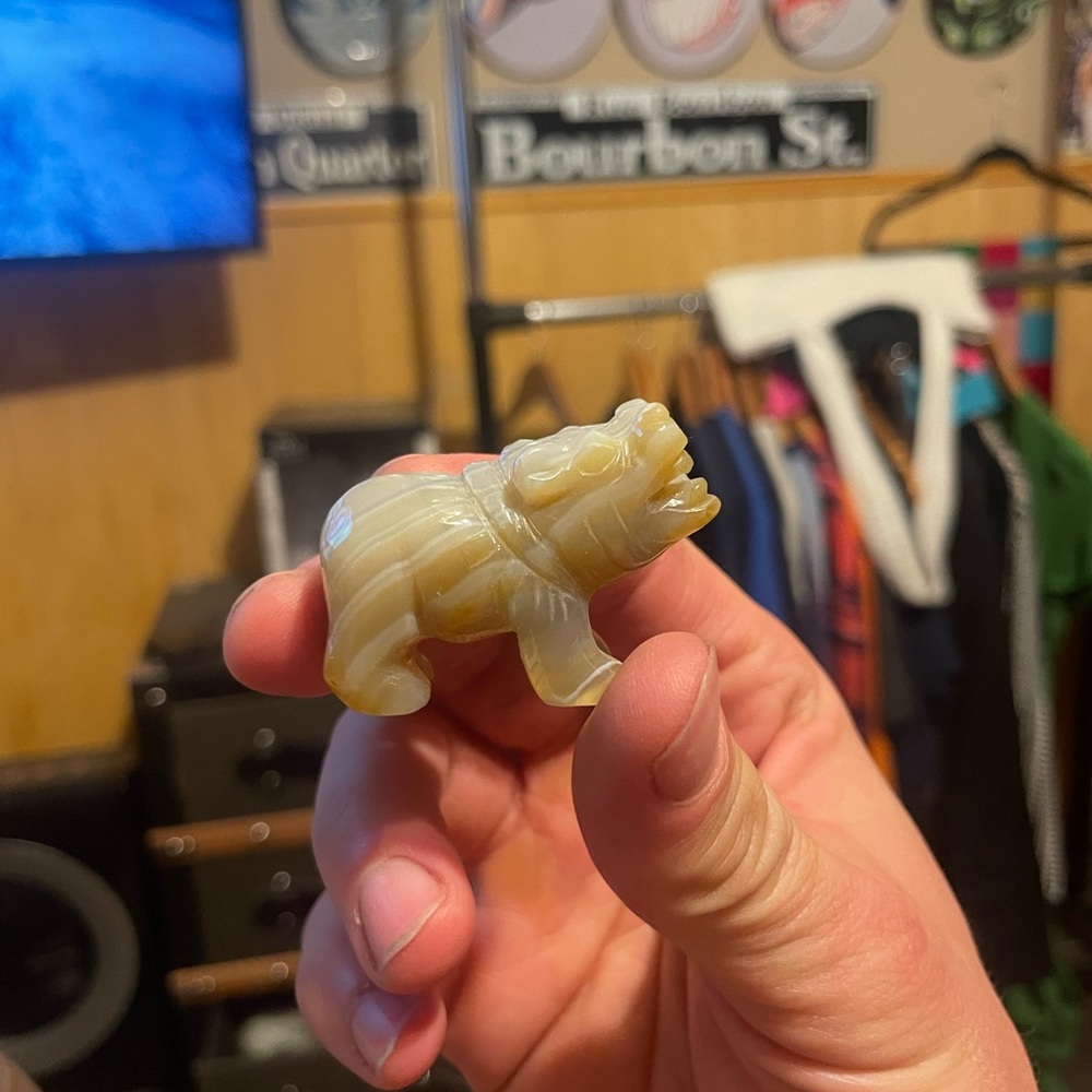Handcrafted jade baby hippo Figurine vintage